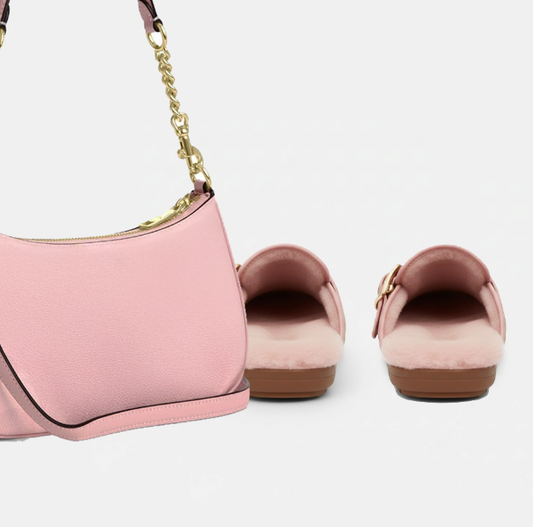 Pink Blossom Bag + Mule Set