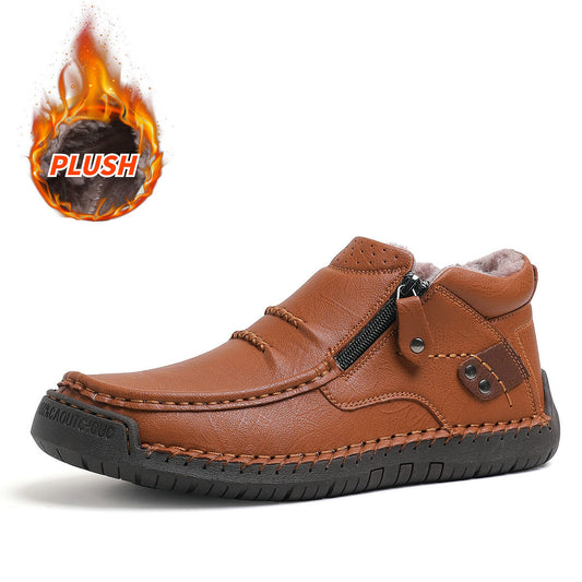 Men's Handmade Premium Leather Slip-on Driving Boots